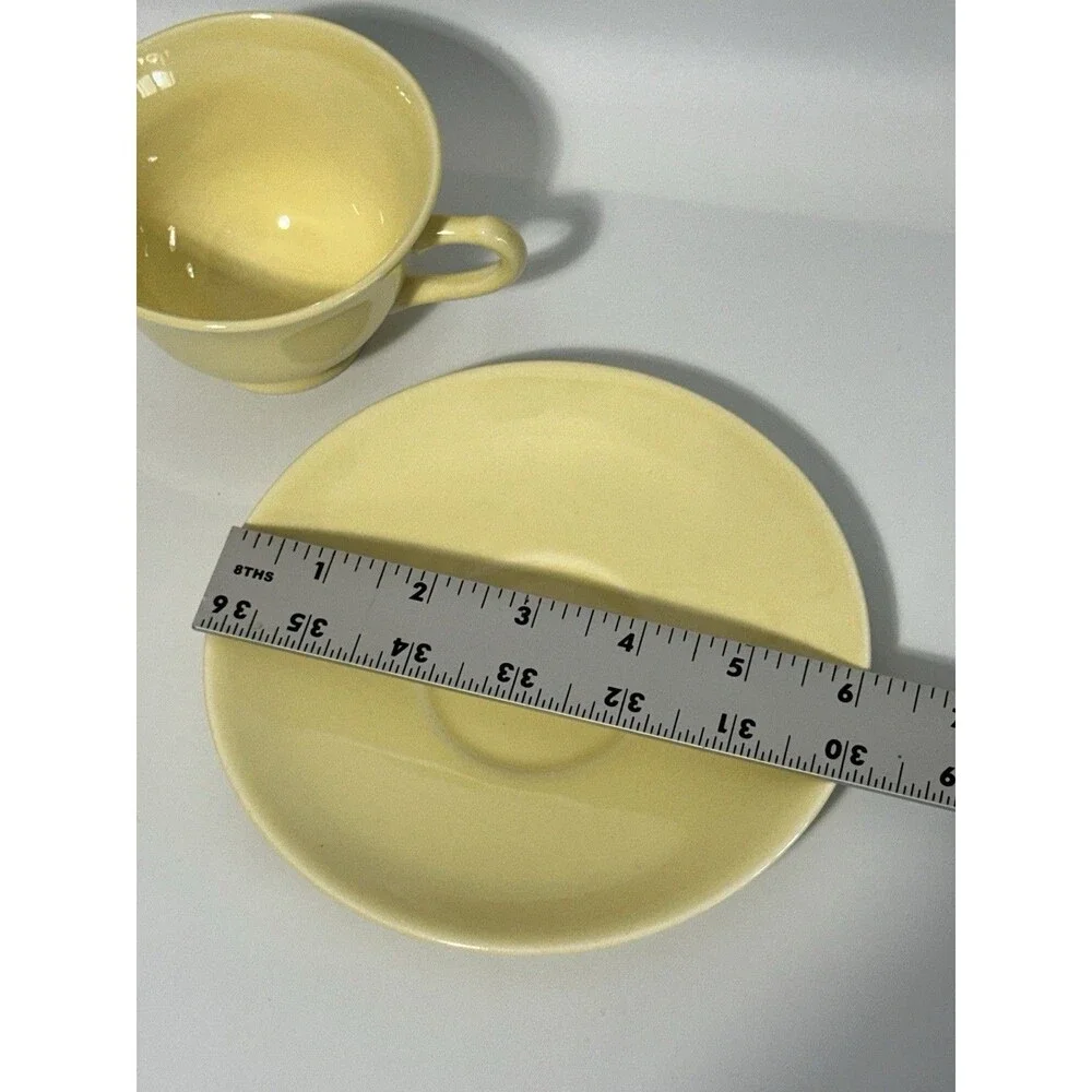 VTG LuRay Pastels TS&T Footed Cup & Saucer Set - Pastel Yellow